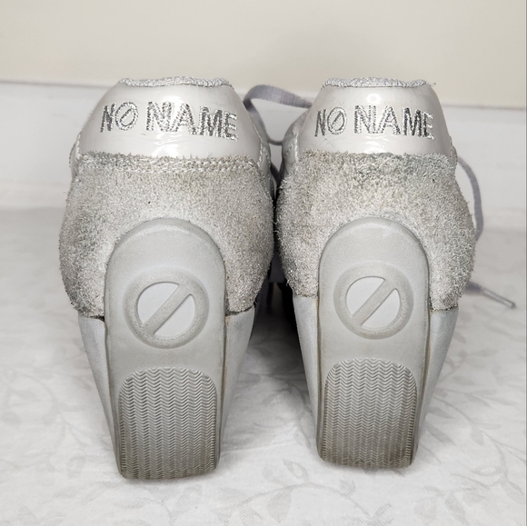NoName Grey Leather Wedge Sneakers - Picture 6 of 11